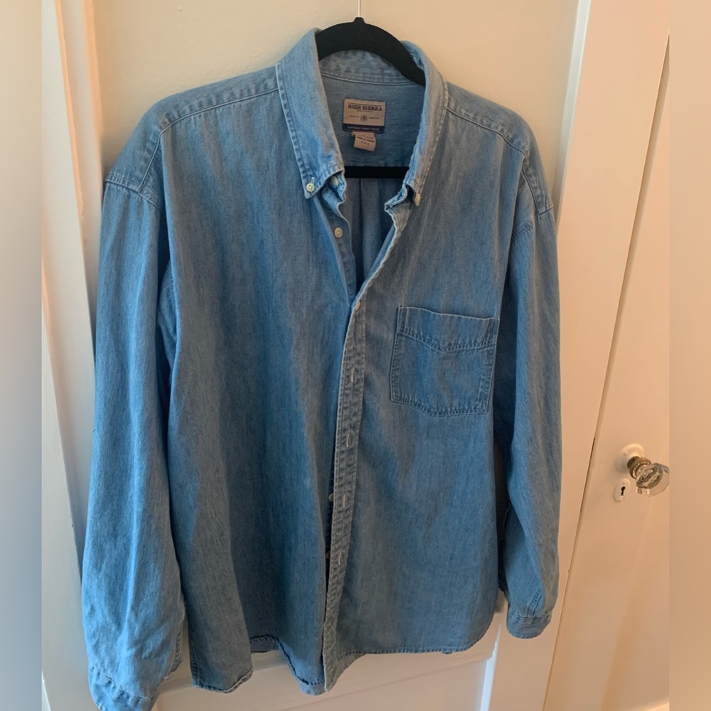 100% cotton vintage denim button up